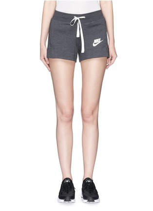 Main View - Click To Enlarge - NIKE - Swoosh logo print sweat shorts