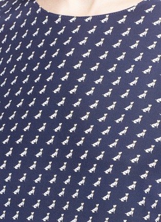 Detail View - Click To Enlarge - STELLA MCCARTNEY - 'Yvette' dog print silk crepe top
