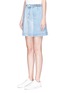 Front View - Click To Enlarge - STELLA MCCARTNEY - 'Eileen' patchwork denim skirt