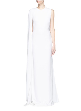 Main View - Click To Enlarge - STELLA MCCARTNEY - 'Cecilia' one-shoulder cape cady gown