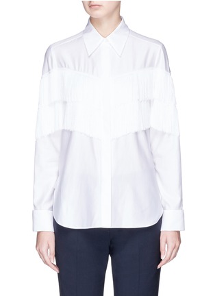 Main View - Click To Enlarge - STELLA MCCARTNEY - 'Alina' fringe trim poplin shirt