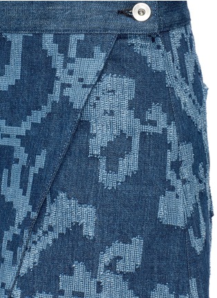Detail View - Click To Enlarge - RAG & BONE - 'Marina' abstract motif jacquard denim wrap skirt