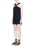 Front View - Click To Enlarge - RAG & BONE - 'Roscoe' twist strap tie waist cotton rompers