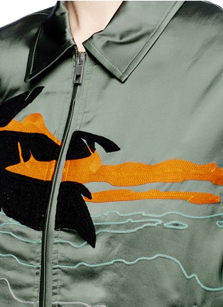 Detail View - Click To Enlarge - RAG & BONE - 'Roth' vacation motif embroidered satin collared jacket