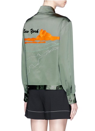 Back View - Click To Enlarge - RAG & BONE - 'Roth' vacation motif embroidered satin collared jacket