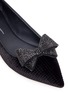 Detail View - Click To Enlarge - 73426 - 'Lucrezia' glass crystal bow velvet flats