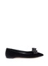 Main View - Click To Enlarge - 73426 - 'Lucrezia' glass crystal bow velvet flats