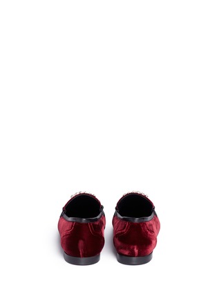 Back View - Click To Enlarge - 73426 - 'Letizia' glass crystal band velvet loafers