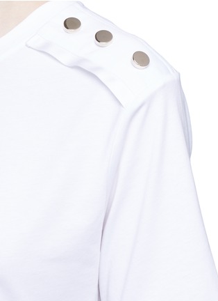 Detail View - Click To Enlarge - VICTORIA, VICTORIA BECKHAM - Mock button epaulette cotton T-shirt
