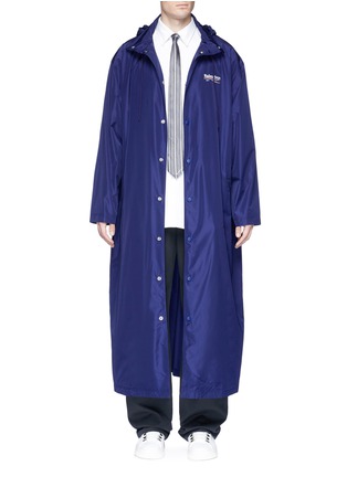 Main View - Click To Enlarge - BALENCIAGA - Presidential logo print oversized raincoat