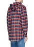 Back View - Click To Enlarge - BALENCIAGA - Check plaid flannel hooded shirt