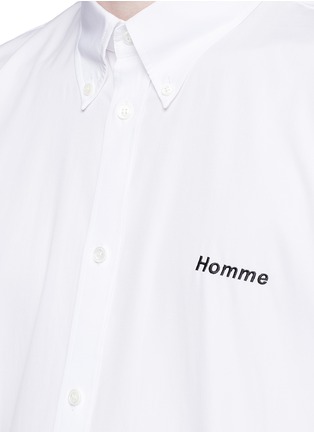 Detail View - Click To Enlarge - BALENCIAGA - 'Homme' embroidered short sleeve shirt