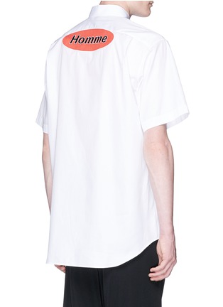 Back View - Click To Enlarge - BALENCIAGA - 'Homme' embroidered short sleeve shirt