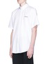 Front View - Click To Enlarge - BALENCIAGA - 'Homme' embroidered short sleeve shirt