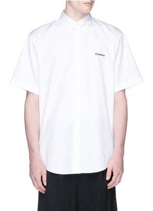 Main View - Click To Enlarge - BALENCIAGA - 'Homme' embroidered short sleeve shirt