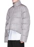 Front View - Click To Enlarge - BALENCIAGA - Curved hem down puffer jacket