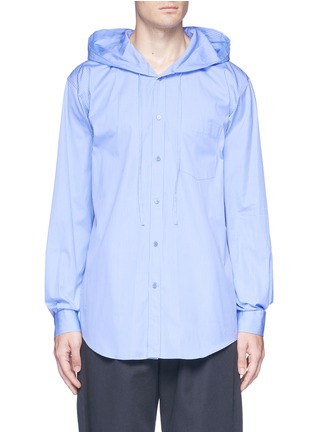 Main View - Click To Enlarge - BALENCIAGA - Stripe hooded shirt