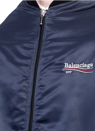 Detail View - Click To Enlarge - BALENCIAGA - Presidential logo print padded bomber jacket