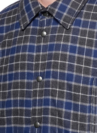 Detail View - Click To Enlarge - BALENCIAGA - Check plaid padded flannel oversized shirt jacket
