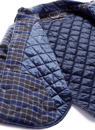 Detail View - Click To Enlarge - BALENCIAGA - Check plaid padded flannel oversized shirt jacket