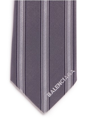 Detail View - Click To Enlarge - BALENCIAGA - Stripe silk jacquard tie