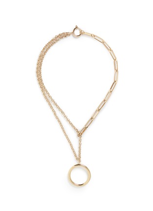 Main View - Click To Enlarge - ISABEL MARANT ÉTOILE - 'Nirvana' asymmetric chain hoop pendant necklace