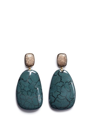 Main View - Click To Enlarge - ISABEL MARANT ÉTOILE - 'Square' ceramic cabochon drop earrings