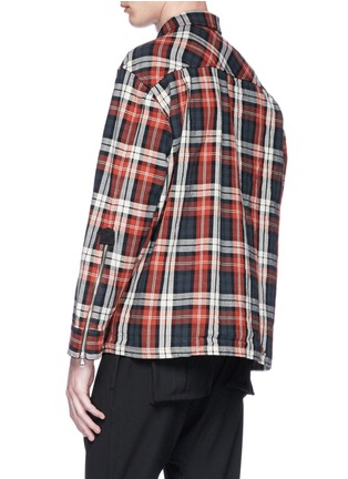 Back View - Click To Enlarge - MAGIC STICK - Check plaid twill shirt jacket