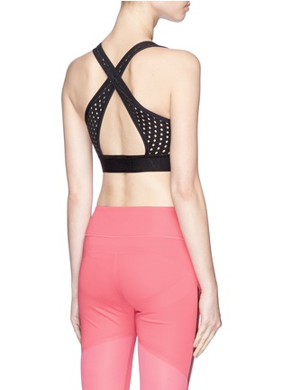 Back View - Click To Enlarge - ALALA - Cross back perforated sports bra