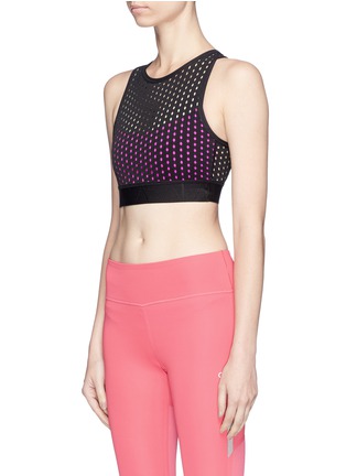 Front View - Click To Enlarge - ALALA - Cross back perforated sports bra