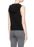 Back View - Click To Enlarge - ALALA - Lace-up sleeveless hoodie