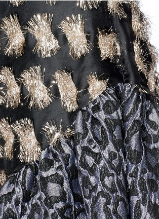 Detail View - Click To Enlarge - ANAÏS JOURDEN - Asymmetric confetti fil coupé and leopard jacquard skirt