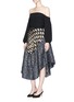 Figure View - Click To Enlarge - ANAÏS JOURDEN - Asymmetric confetti fil coupé and leopard jacquard skirt