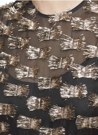 Detail View - Click To Enlarge - ANAÏS JOURDEN - Confetti fil coupé and leopard jacquard dress