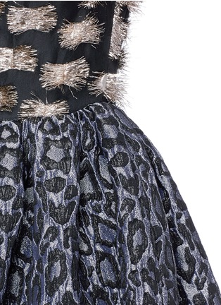 Detail View - Click To Enlarge - ANAÏS JOURDEN - Confetti fil coupé and leopard jacquard dress