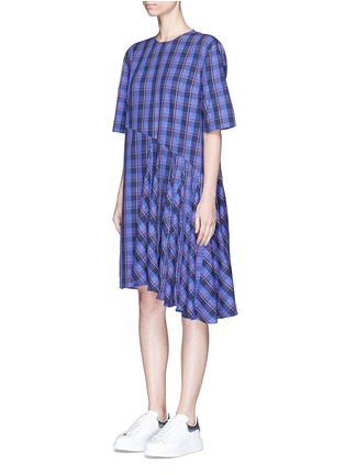 Front View - Click To Enlarge - PUBLIC SCHOOL - 'Rima' asymmetric plaid cotton dress