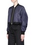 Front View - Click To Enlarge - PUBLIC SCHOOL - 'Silvia' ruched nylon cropped bomber jacket