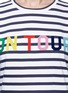 Detail View - Click To Enlarge - ÊTRE CÉCILE - 'ON TOUR' flocked print stripe long sleeve T-shirt