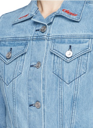Detail View - Click To Enlarge - ÊTRE CÉCILE - 'The Bonne Nouvelles' embroidered cropped denim jacket