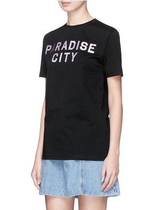 Front View - Click To Enlarge - ÊTRE CÉCILE - 'Paradise City' metallic foil print T-shirt
