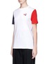 Front View - Click To Enlarge - ÊTRE CÉCILE - Cherry embroidered colourblock T-shirt