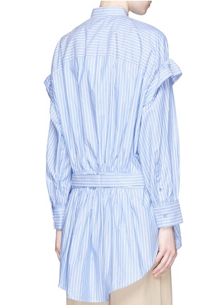 Back View - Click To Enlarge - ENFÖLD - Ruffle stripe cotton poplin shirt dress