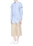 Figure View - Click To Enlarge - ENFÖLD - Ruffle stripe cotton poplin shirt dress