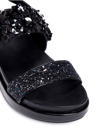 Detail View - Click To Enlarge - ASH - 'Sharon' floral sequin and glitter leather sandals