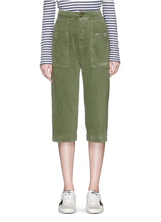 Main View - Click To Enlarge - JAMES PERSE - Distressed twill cropped drawstring waist pants
