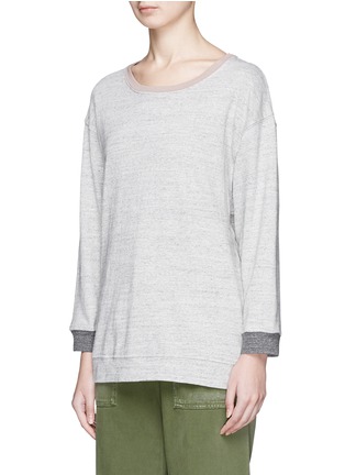 Front View - Click To Enlarge - JAMES PERSE - Colourblock garment dyed cotton sweatshirt