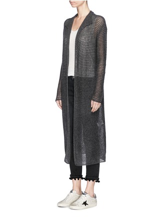 Front View - Click To Enlarge - JAMES PERSE - Cashmere open knit robe cardigan