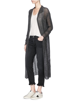 Figure View - Click To Enlarge - JAMES PERSE - Cashmere open knit robe cardigan