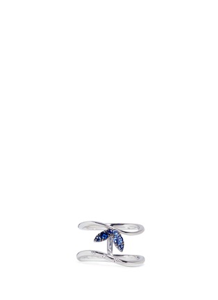 Main View - Click To Enlarge - FERRARI FIRENZE - 'Corolla' diamond sapphire 18k white gold two-row ring
