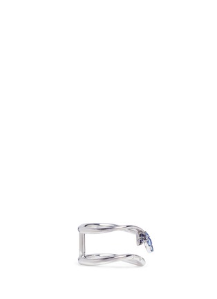 Figure View - Click To Enlarge - FERRARI FIRENZE - 'Corolla' diamond sapphire 18k white gold two-row ring